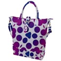 Purple Blue Repeat Pattern Buckle Top Tote Bag View1