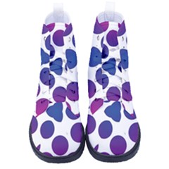 Purple Blue Repeat Pattern High-top Canvas Sneakers by Ravend