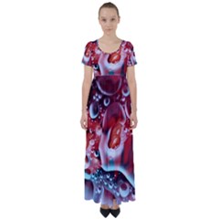 Abstract Art Texture Bubbles High Waist Short Sleeve Maxi Dress