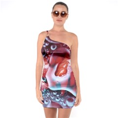 Abstract Art Texture Bubbles One Soulder Bodycon Dress