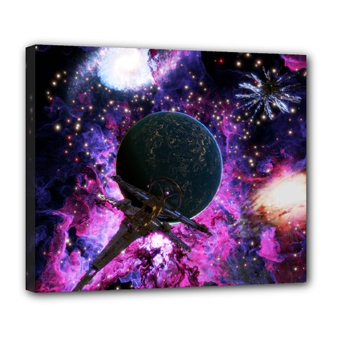 Spaceship Alien Futuristic Deluxe Canvas 24  X 20  (stretched)