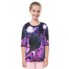 Spaceship Alien Futuristic Kids  Quarter Sleeve Raglan Tee