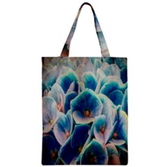 Hydrangeas-blossom-bloom-blue Zipper Classic Tote Bag