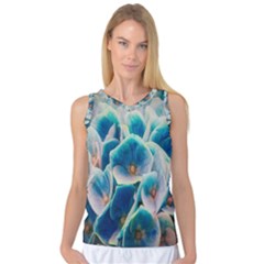 Hydrangeas-blossom-bloom-blue Women s Basketball Tank Top by Ravend