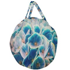 Hydrangeas-blossom-bloom-blue Giant Round Zipper Tote