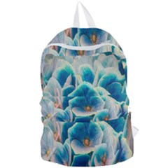 Hydrangeas-blossom-bloom-blue Foldable Lightweight Backpack by Ravend
