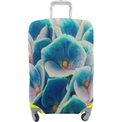 Hydrangeas-blossom-bloom-blue Luggage Cover (large)