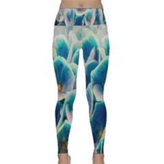 Hydrangeas-blossom-bloom-blue Lightweight Velour Classic Yoga Leggings