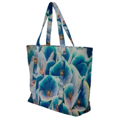 Hydrangeas-blossom-bloom-blue Zip Up Canvas Bag