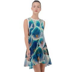 Hydrangeas-blossom-bloom-blue Frill Swing Dress
