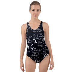 E=mc2 Text Science Albert Einstein Formula Mathematics Physics Cut-out Back One Piece Swimsuit by Jancukart