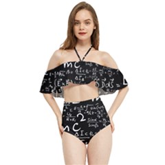 E=mc2 Text Science Albert Einstein Formula Mathematics Physics Halter Flowy Bikini Set  by Jancukart