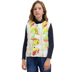 Leaves Design T- Shirtleaves T- Shirt Kid s Short Button Up Puffer Vest	 by maxcute