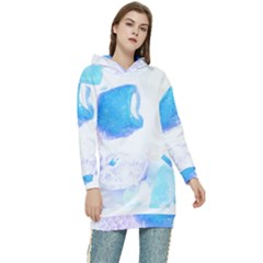 Licorice T- Shirt Blue Licorice Candy Sweets T- Shirt Women s Long Oversized Pullover Hoodie by maxcute