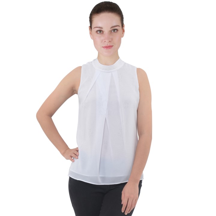 Mandala Art T- Shirt M A N D A L A M A G I C C I R C L E033 T- Shirt Mock Neck Chiffon Sleeveless Top