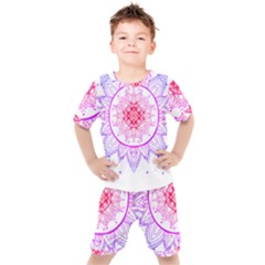 Mandala Design T- Shirttime Travel T- Shirt Kids  Tee And Shorts Set by maxcute