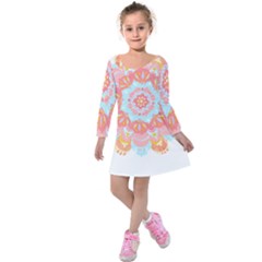 Mandala T- Shirt Euphoria T- Shirt Kids  Long Sleeve Velvet Dress by maxcute