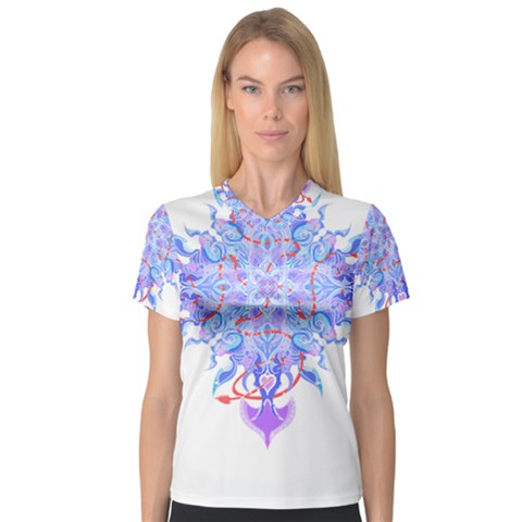 Mandala T- Shirt Fluid Water Mandala T- Shirt V-neck Sport Mesh Tee by maxcute