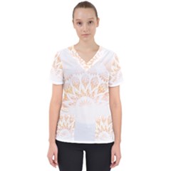 Mandala T- Shirt Mandala The Sunrise Series 002 T- Shirt Women s V-neck Scrub Top