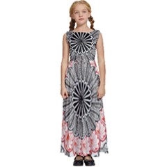 Mandala T- Shirt Sprinkled Mandala T- Shirt Kids  Satin Sleeveless Maxi Dress