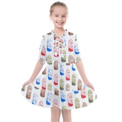 Milk T- Shirt Flavoured Milk Pattern T- Shirt Kids  All Frills Chiffon Dress by maxcute