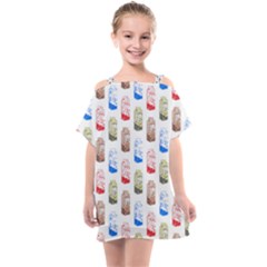 Milk T- Shirt Flavoured Milk Pattern T- Shirt Kids  One Piece Chiffon Dress by maxcute