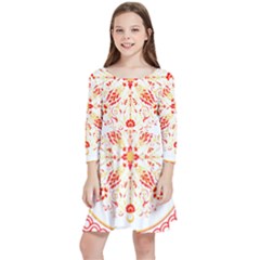 Mosaic T- Shirt Florentine Mosaic T- Shirt Kids  Quarter Sleeve Skater Dress by maxcute