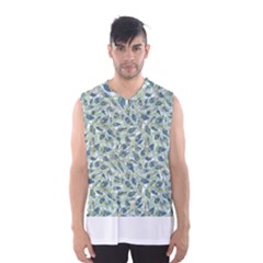 Nature Pattern T- Shirt Minimalist Leaf Line Art Illustration As A Seamless Surface Pattern Design ( Men s Basketball Tank Top by maxcute