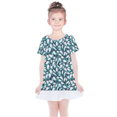 Nature Pattern T- Shirt Minimalist Leaf Line Art Illustration As A Seamless Surface Pattern Design ( Kids  Simple Cotton Dress by maxcute