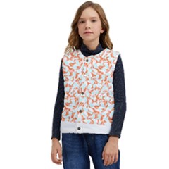 Nature Pattern T- Shirt Minimalist Leaf Line Art Illustration As A Seamless Surface Pattern Design ( Kid s Short Button Up Puffer Vest	