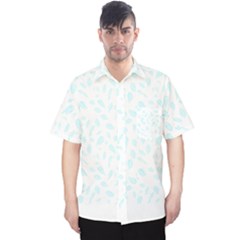 Nature Pattern T- Shirt Minimalist Leaf Line Art Illustration As A Seamless Surface Pattern Design ( Men s Hawaii Shirt