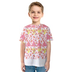 Nature Pattern T- Shirt Minimalist Leaf Line Art Illustration As A Seamless Surface Pattern Design T Kids  Sport Mesh Tee