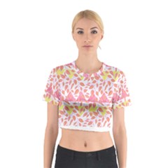 Nature Pattern T- Shirt Minimalist Leaf Line Art Illustration As A Seamless Surface Pattern Design T Cotton Crop Top