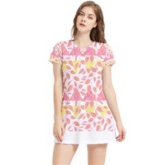 Nature Pattern T- Shirt Minimalist Leaf Line Art Illustration As A Seamless Surface Pattern Design T Women s Sports Skirt