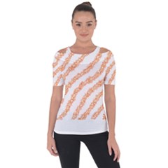 Orange Sparkle Glitter Art Lines T- Shirt Orange Sparkle Glitter Lines Art T- Shirt Shoulder Cut Out Short Sleeve Top by maxcute