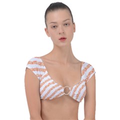 Orange Sparkle Glitter Art Lines T- Shirt Orange Sparkle Glitter Lines Art T- Shirt Cap Sleeve Ring Bikini Top