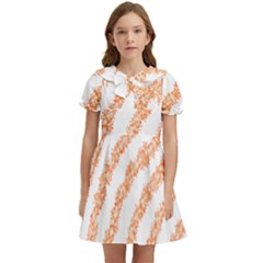 Orange Sparkle Glitter Art Lines T- Shirt Orange Sparkle Glitter Lines Art T- Shirt Kids  Bow Tie Puff Sleeve Dress by maxcute