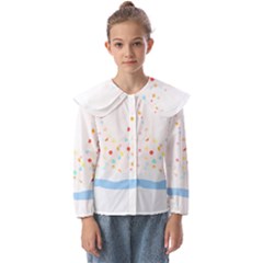 Origami Crane T- Shirt Flying Origami Carne T- Shirt Kids  Peter Pan Collar Blouse