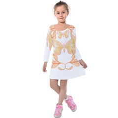 Ornate T- Shirt Butterfly Zentangles T- Shirt Kids  Long Sleeve Velvet Dress by maxcute