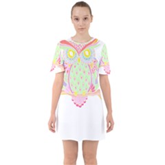 Owl T- Shirt Spring Owl T- Shirt Sixties Short Sleeve Mini Dress by maxcute