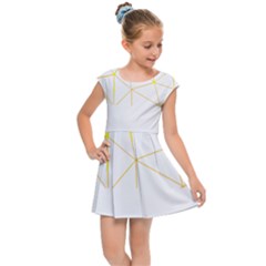 Pattern Design T- Shirt Geometric Black Triangles Gold Lines T- Shirt Kids  Cap Sleeve Dress