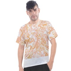 Pattern T- Shirt Abstract Pattern With Brown Waves T- Shirt Men s Sport Top by maxcute