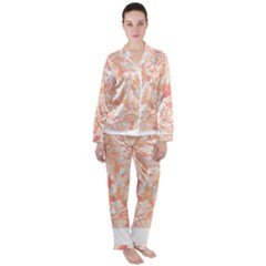 Pattern T- Shirt Autumn Peach Art Nouveau Pattern T- Shirt Women s Long Sleeve Satin Pajamas Set	 by maxcute