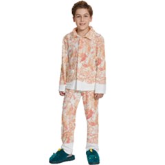 Pattern T- Shirt Autumn Peach Art Nouveau Pattern T- Shirt Kids  Long Sleeve Velvet Pajamas Set by maxcute
