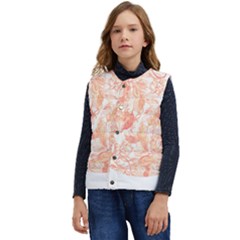 Pattern T- Shirt Autumn Peach Art Nouveau Pattern T- Shirt Kid s Short Button Up Puffer Vest	 by maxcute