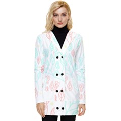 Pattern T- Shirt Pattern Floral T- Shirt Button Up Hooded Coat  by maxcute