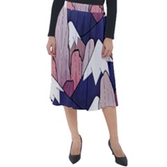 Pattern T- Shirt The Rocks And Peaks T- Shirt Classic Velour Midi Skirt  by maxcute