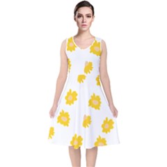 Pattern T- Shirt You Are My Sunshine T- Shirt V-Neck Midi Sleeveless Dress 