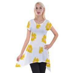 Pattern T- Shirt You Are My Sunshine T- Shirt Short Sleeve Side Drop Tunic