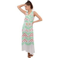 Pattern T- Shirtcoffee Flowers 1 T- Shirt V-neck Chiffon Maxi Dress by maxcute